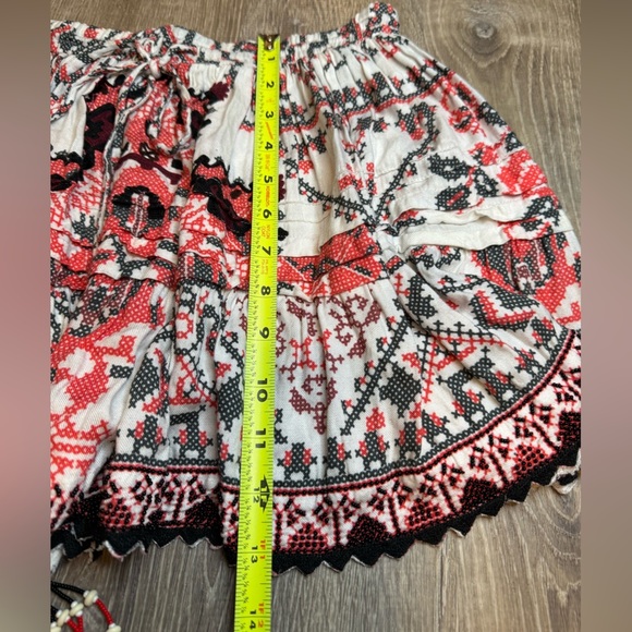 Rococo Sand Bedeck Mini Skirt In Red Black White Print XS - Picture 9 of 13